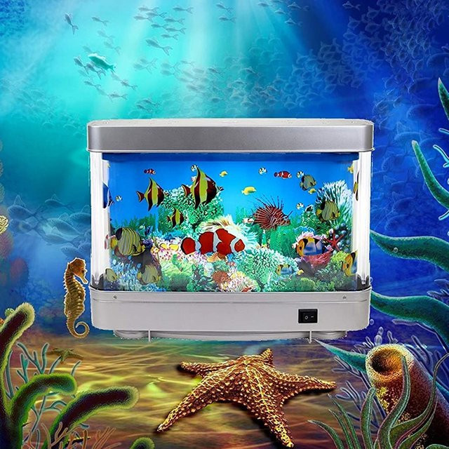 RGB Aquarium Nachtlicht mit virtuellem Ozean-Effekt für Kinderzimmer, Mehrfarbig, USB-Betrieb - Bild 1
