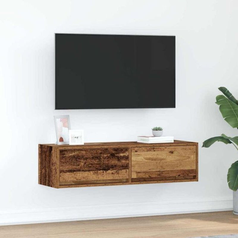 Vidaxl TV-Schrank im Industrial Design aus Holzwerkstoff, Braun, B/T/H: 100 x 31 x 25,5 cm - Bild 1