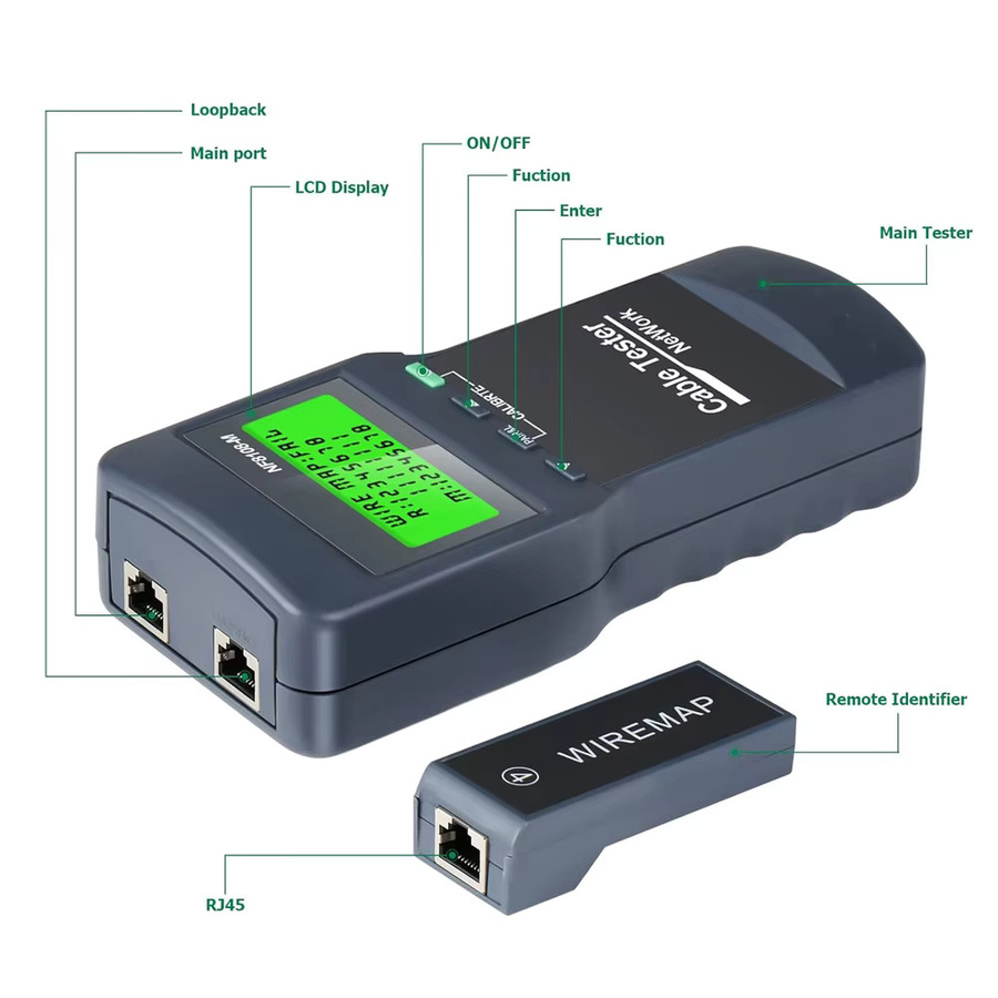 NOYAFA NF-8108M Netzwerkkabeltester mit Kabeltracker und Kabelfehlerfinder in Schwarz - Bild 6