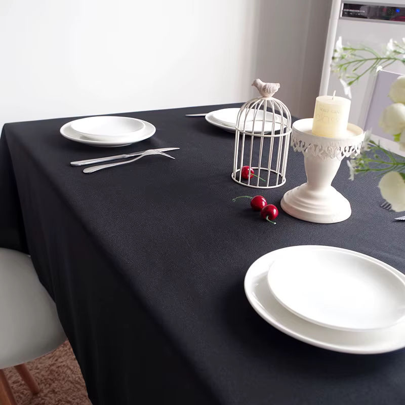 Rechteckige Tischdecke von LOVRTRAVEL in Schwarz für Konferenz, Hotel und Büro - Bild 4