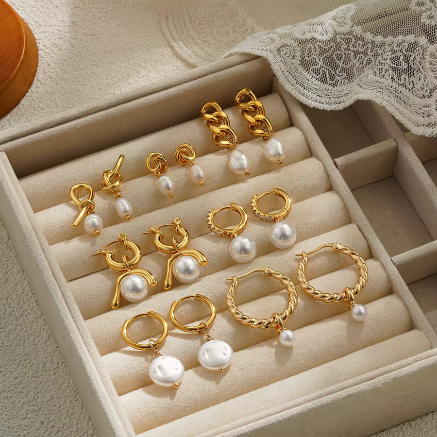 Erpels Ohrringe, Perlenanhänger, Edelstahl, Damen - Bild 3