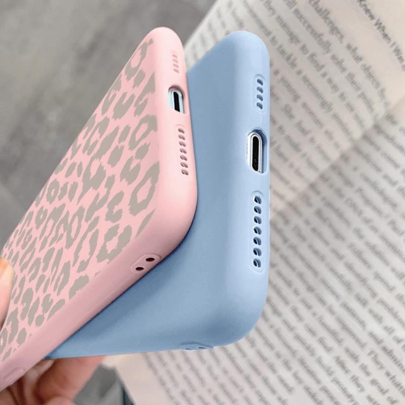 Stoßfeste Silikonhülle mit Leopardenmuster von funads für Samsung, Xiaomi, iPhone, Huawei, Honor und Realme in Rosa - Bild 2