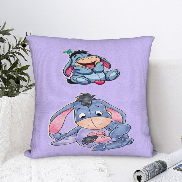 Potdemiel Kissenbezug Winnie The Pooh Eeyore Design in Lila für Sofa und Schlafzimmer - Bild 1
