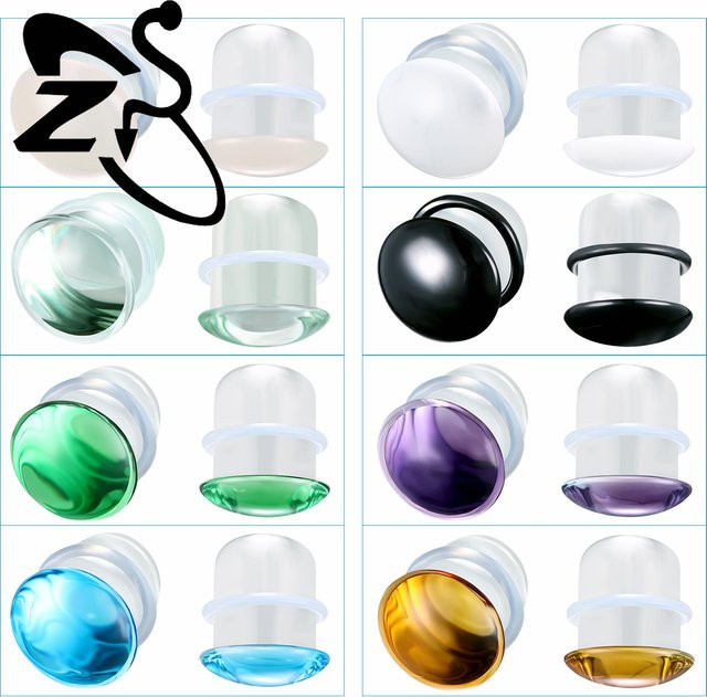 ZS Ohrstöpsel und Tunnel, Glas, bunt, Unisex, 3–25 mm - Bild 1