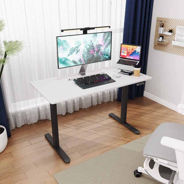 SONNI Elektrisch Höhenverstellbarer Schreibtisch mit Bürstenlosem Motor, 3 Memory-Funktionen, Anti-Kollisionssystem und Kabelmanagement, Steh-Sitz Tisch für Homeoffice mit 60kg Traglast - Bild 1
