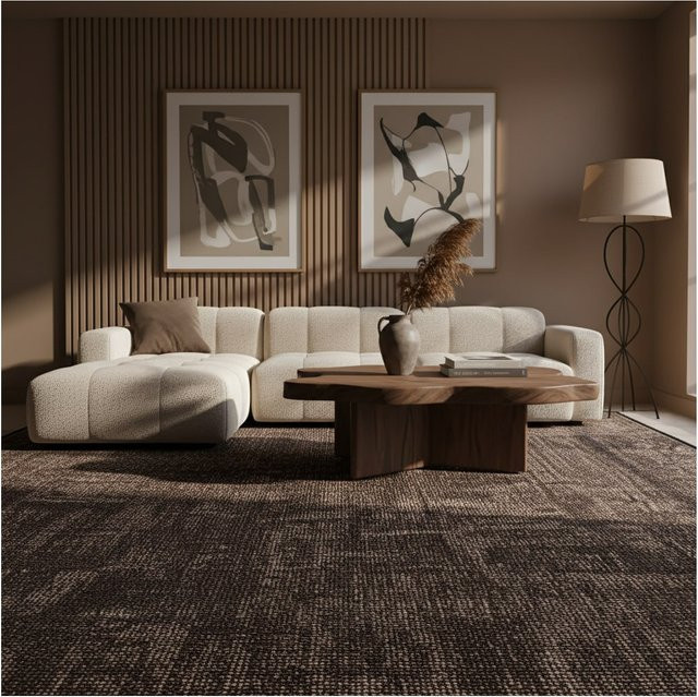 Waschbarer Baumwollteppich KADIMA DESIGN, einfarbig, Braun, B: 240 cm, T: 340 cm - Bild 1