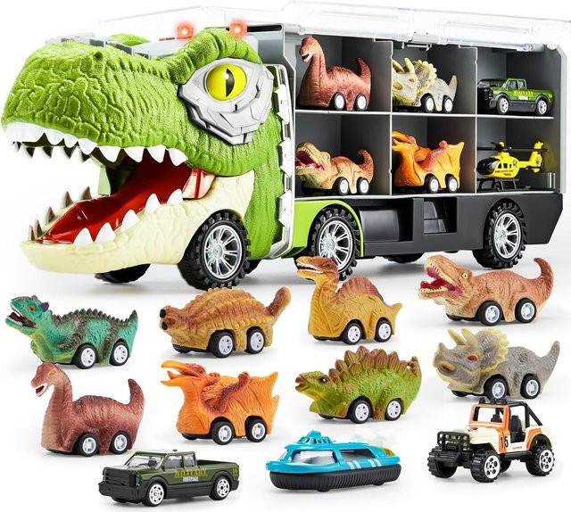 JOYFY Dinosaurier-Autotransporter-Set, 13-teiliges Set - Bild 1