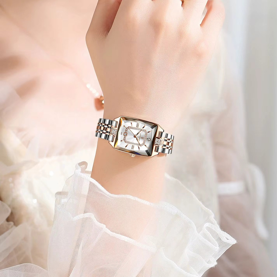 POEDAGAR Armbanduhr Quarz, Edelstahl, Datum, Damen - Bild 5