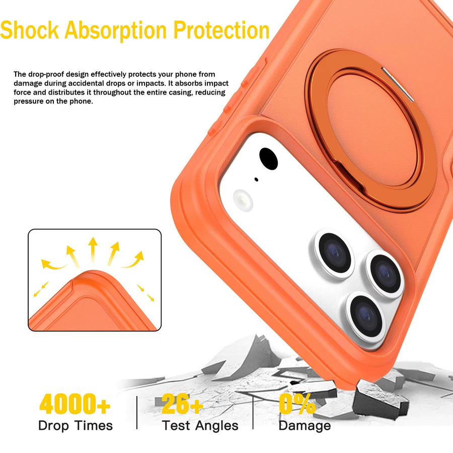 Stoßfeste Ring-Rüstungshalterung für iPhone 17 Pro Max, 16, 15, 14 Plus in Bonbonfarben mit 360 Grad drehbarem Halter aus TPU und PC - Bild 3