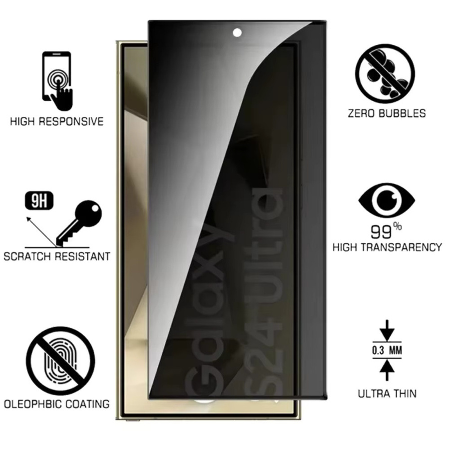 NNBILI Privacy-Schutzglas für Samsung Galaxy S26 Ultra und S26+ Plus, Anti-Spy Bildschirmschutz in Transparent, kompatibel mit Fingerabdruck-Entsperrung - Bild 3
