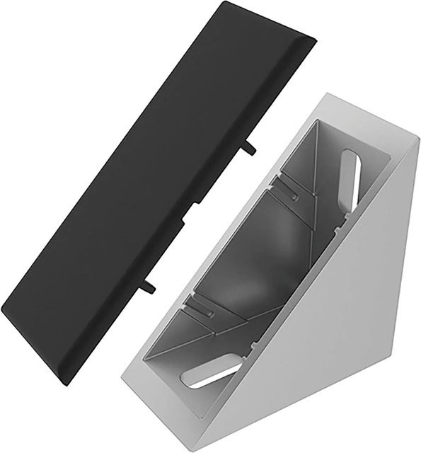 Fath Eckwinkel Item System Nut 8 mit Abdeckkappe, Farbe: Silber, B/T/H: 7,6 x 3,8 x 7,6 cm - Bild 1