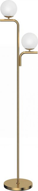 HOMCOM LED-Stehlampe in Gold mit Glaskugelschirmen, dimmbar mit 3 Farbtemperaturen für Wohnzimmer, Schlafzimmer und Büro - Bild 1
