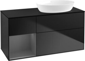 V&B Waschtischunterschrank Finion mit Wandbeleuchtung, Blau lackiert, Breite: 120 cm, Tiefe: 50,1 cm, Höhe: 50,1 cm - Bild 1