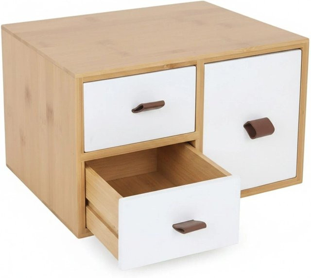 Relaxdays Schubladenbox aus Bambus in Natur mit Schlaufen, B/T/H: 25 x 15 x 20 cm - Bild 1