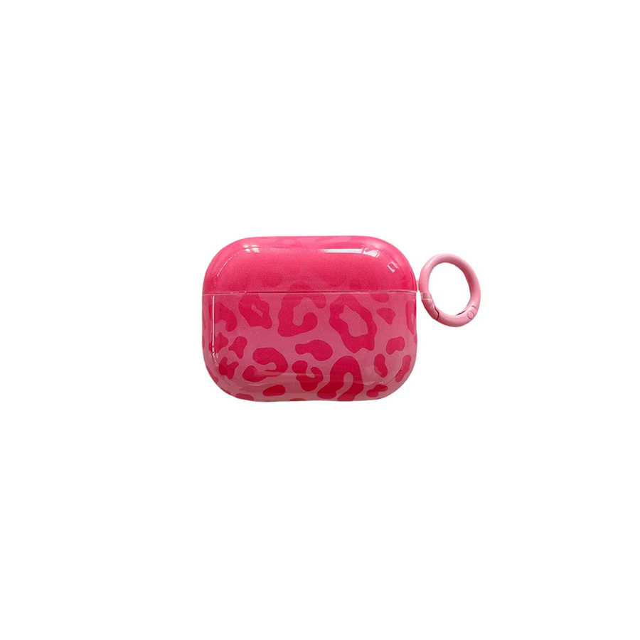 Apple AirPods Hülle mit Leopardenmuster in Schwarz-Rosa und Haken im Retro-Stil für AirPods 1, 2, 3, 4 und Pro 2/3 - Bild 5