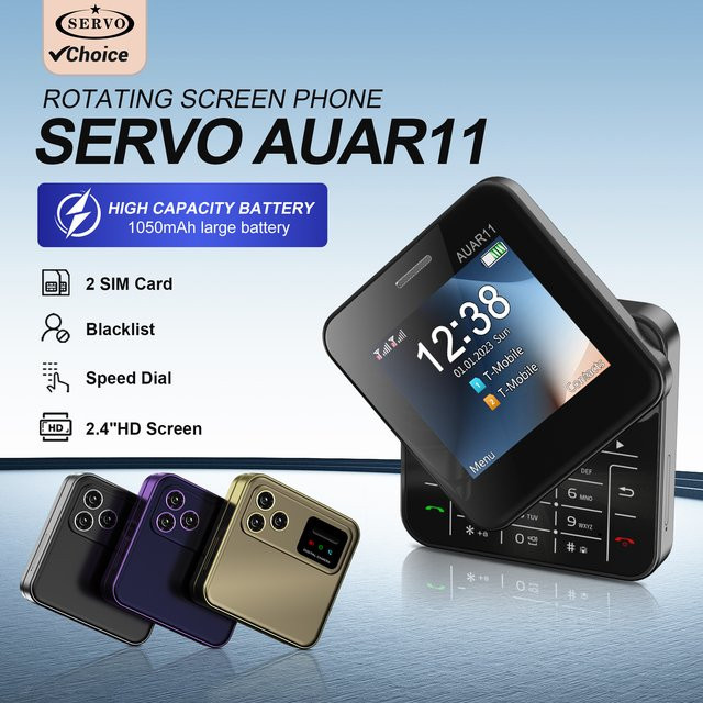 SERVO AUAR11 2G GSM Dual SIM Mobiltelefon in Gold mit 2,4 Zoll Display und Taschenlampe - Bild 1
