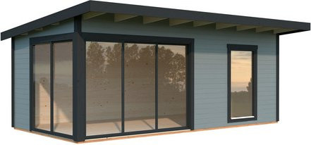 PALMAKO Gartenhaus Andrea aus Fichtenholz mit Pultdach und Fußboden, grau, B/T/H: 639 x 402 x 264 cm - Bild 1