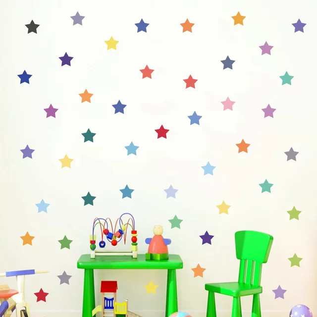 3er-Set bunte Stern-Wandaufkleber von BRUP zur Dekoration für Kinderzimmer, Fenster und Türen in Multicolor - Bild 1
