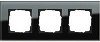 Gira Abdeckrahmen dreifach Esprit System 55 aus Glas in Schwarz mit glänzender Oberfläche und Schutzart IP20 - Bild 1