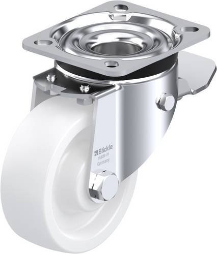 Blickle Lenkrolle LK-SPO 100G-1-ST mit Feststeller, Rad-Durchmesser: 10 cm, Tragfähigkeit: 350 kg, Farbe: Weiß - Bild 1