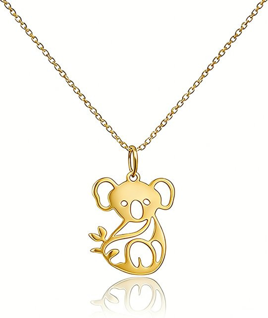 konminry Halskette mit Koala-Anhänger, vergoldeter Edelstahl, Unisex - Bild 1