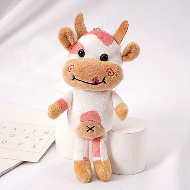 Linyi toy Schlüsselanhänger Kuh, Rosa, Plüsch, Unisex - Bild 1