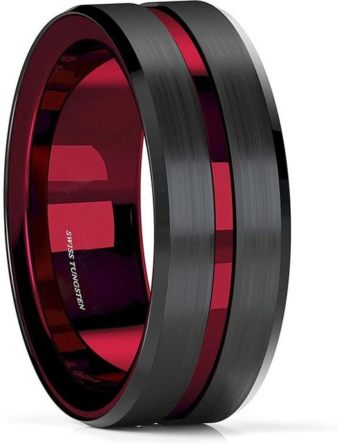 Wucifang Jewelry Ehering Edelstahl, Schwarz, 8mm, Herren - Bild 1