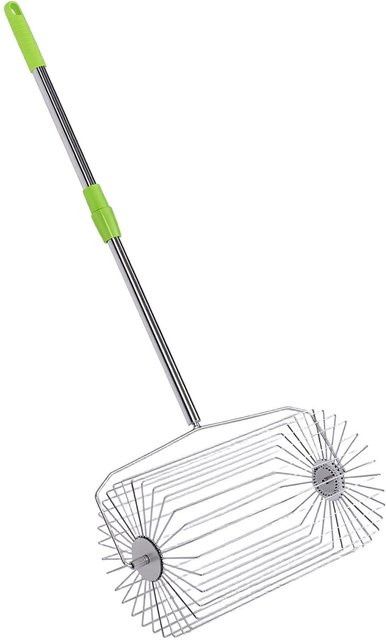 Aimo Tennisballsammler Rolle aus Edelstahl in Silber, Multifunktionales Aufsammelgerät für Garten und Sport - Bild 1