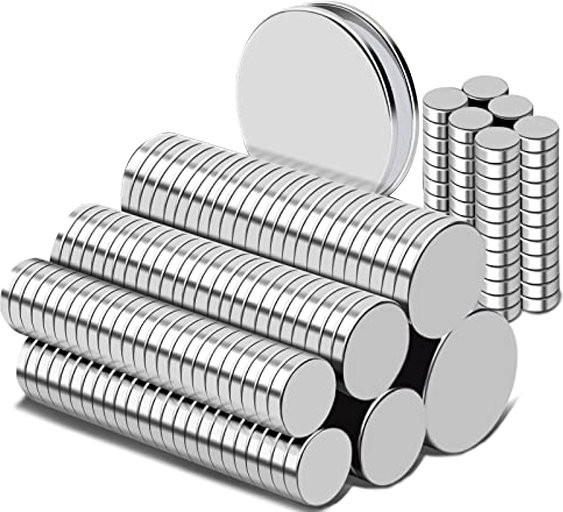 Starker Neodym-Magnet in runder Scheibenform, Farbe Silber, ideal für Kühlschrank, Büro und Whiteboard, Material Metall - Bild 1