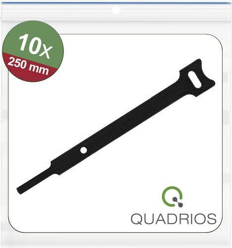 Quadrios 25CA563 Klettkabelbinder zum Bündeln in Schwarz, 10 Stück, Länge: 25 cm, Breite: 1,2 cm - Bild 1