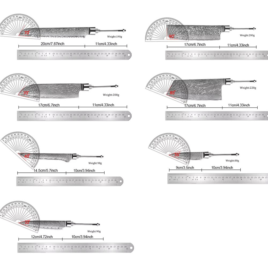 XITUO Handgefertigte DIY-Damaststahl-Küchenmesser-Klingen Set, 67 Schichten, Silber - Bild 2