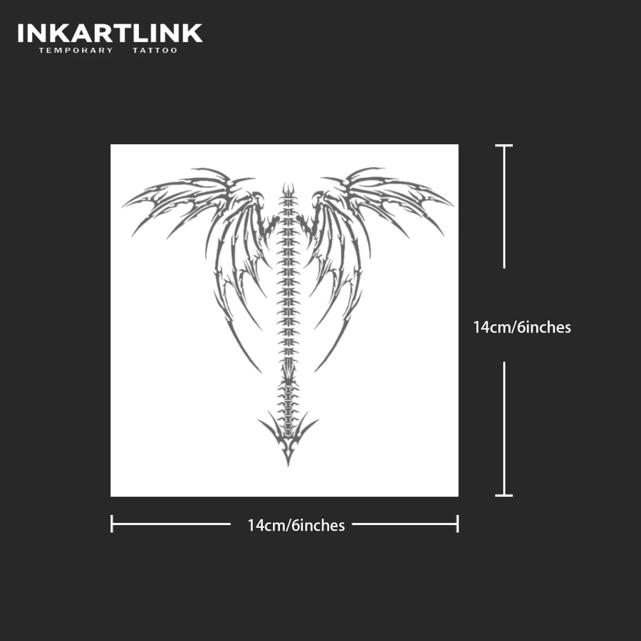 INKARTLINK Temporärer Tattoo-Aufkleber Tintenflügel, wasserfest, semi-permanent - Bild 4