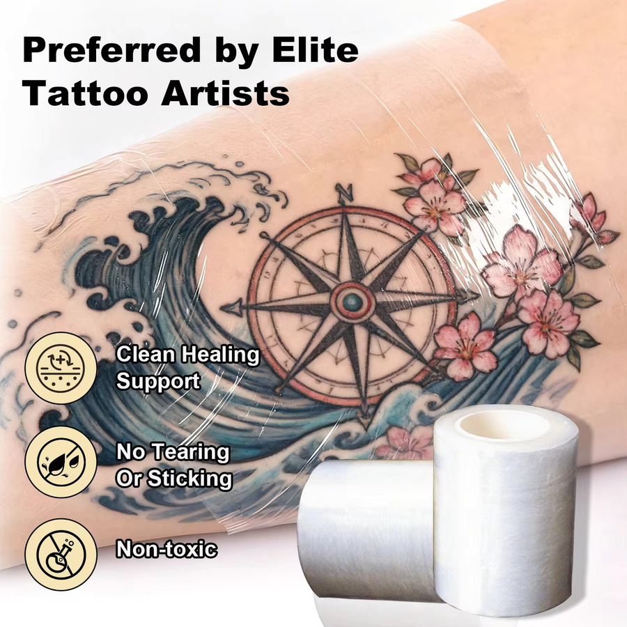 KVM Tattoo-Klebefolie, Einweg-Barrierefolie, 60/42 x 200m, mit Spenderbox - Bild 4