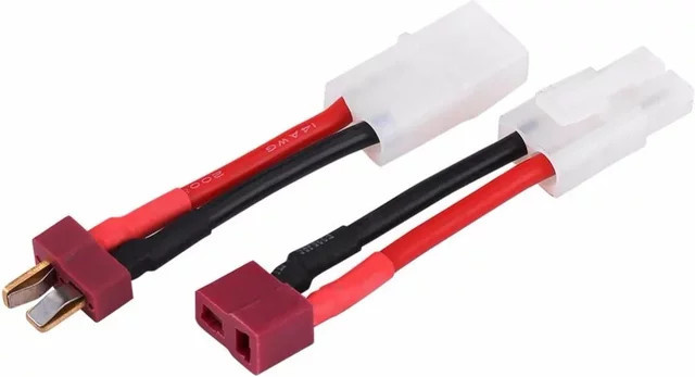 SCLMRC Adapter Buchse auf Stecker Deans T zu Tamiya Umwandlungskabel 16AWG in Rot für RC Drohnen, Autos und Boote - Bild 1