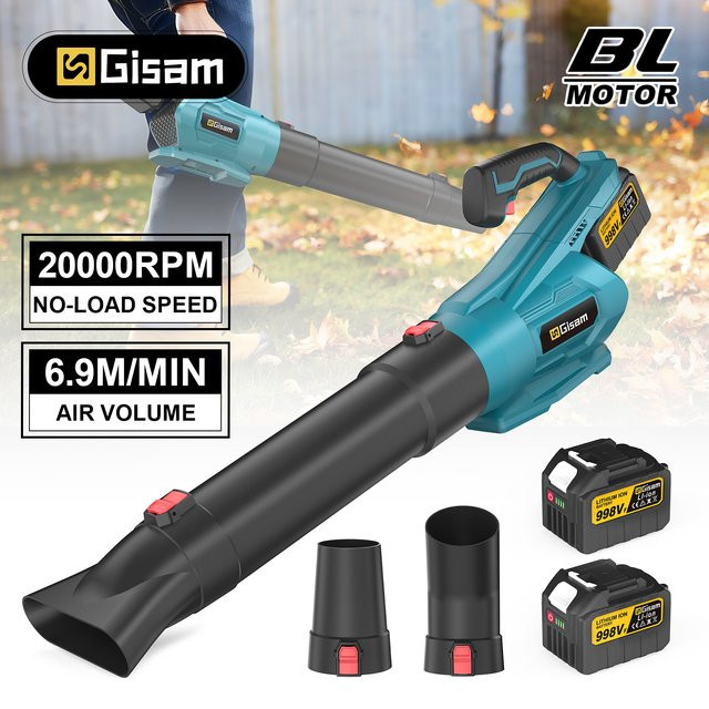 Gisam Hochleistungs-Elektrisches Luftgebläse Bürstenlos mit 20000 U/min für Blätter, Schnee und Staub, kompatibel mit Makita 18V Akku - Bild 1