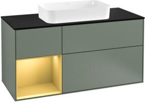 V&B Waschtischunterschrank Finion in Lackoptik mit Regal links, Breite: 120 cm, Tiefe: 50,1 cm, Höhe: 50,1 cm - Bild 1
