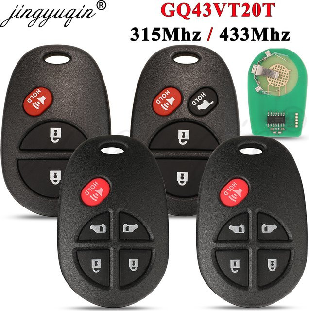 Jingyuqin GQ43VT20T Fernbedienung Auto Schlüsselanhänger 315/433 MHz in Schwarz für Toyota Sienna Tundra Sequoia Tacoma Camry Highlander Aurion 2004-2018 - Bild 1