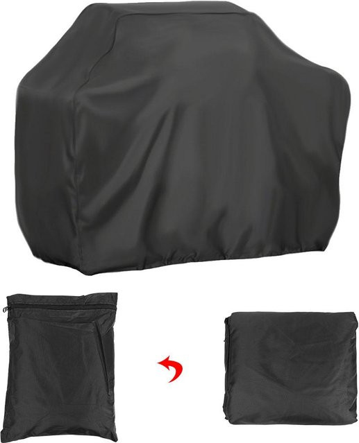 KaiSai Grillabdeckung aus wasserdichtem Oxford-Polyester in Schwarz, H x B x T: 117 x 190 x 71 cm - Bild 1