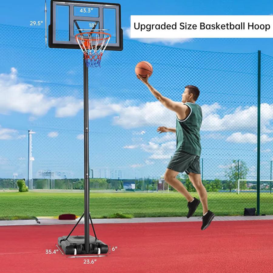 TLGREEN Basketballkorb mit Rädern, höhenverstellbar, für den Innen- und Außenbereich - Bild 6