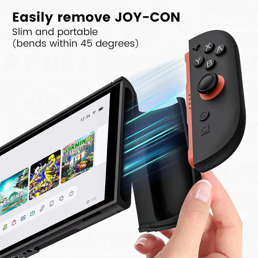 Konouyouko TPU-Schutzhülle für Switch 2 in Schwarz mit rutschfestem Griff und Griffabdeckung - Bild 4