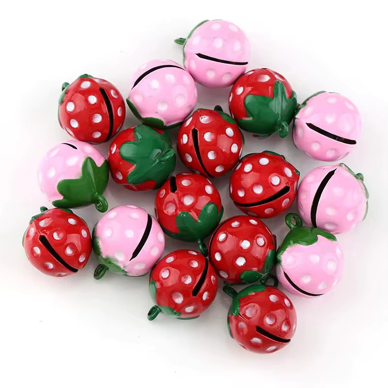 Ywbeads Erdbeerform Jingle Bells, Kupfer, Charms - Bild 2