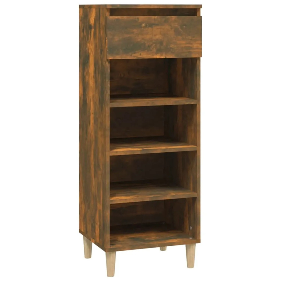 vidaXL Schuhschrank Raucheiche in Braun aus Holzwerkstoff und Eukalyptus, B/T/H: 40 x 36 x 105 cm - Bild 2