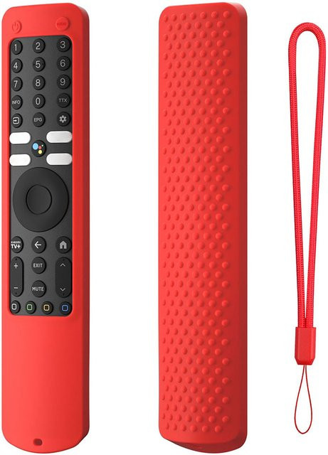 Rutschfeste Silikonhülle für Xiaomi XMRM-ML Fernbedienung mit Anti-Verlust-Lanyard in Grün und Rot - Bild 1