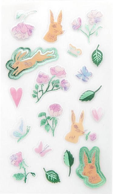 Rico Design Paper Poetry Foliensticker Blumen und Hasen - Bild 1