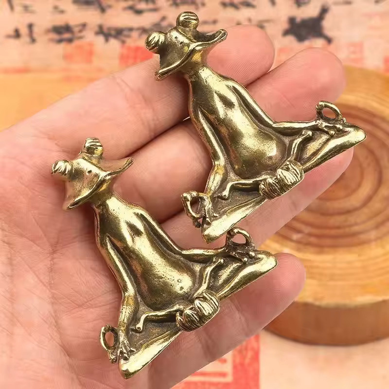 YXYMCF Räucherstäbchenhalter Frosch in Antik-Bronze und Messing als Vintage Rückfluss-Räuchergefäß für Meditation und Home Decor - Bild 2