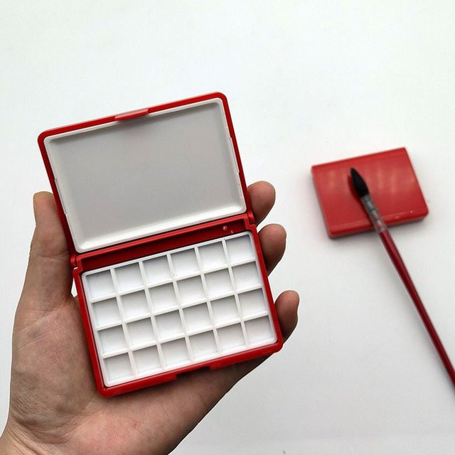 SeamiArt Tragbare Multifunktions-Malbox aus Kunststoff in Rot für Aquarell, Öl, Acryl und Gouache - Bild 1
