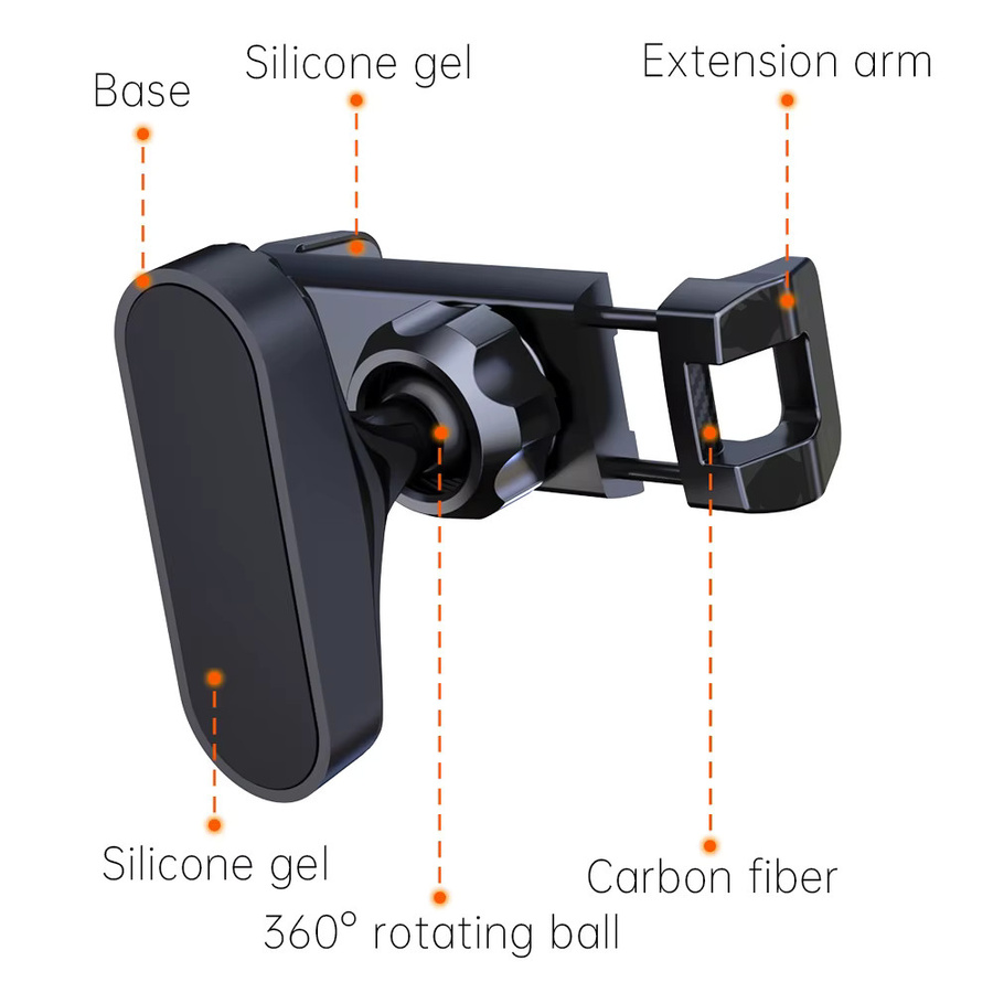 LRBH Magnetischer Handyhalter in Schwarz, 360 Grad verstellbar und einziehbar, universeller Smartphone-Halter für Fitnessstudio, Gabelstapler und Küche - Bild 3