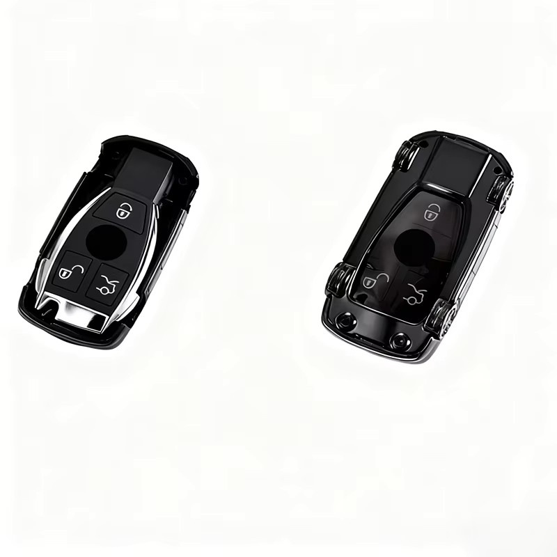 ICAR Autoschlüssel Abdeckung in Schwarz für Mercedes Benz A B C E Klasse GLS GLA GLK GLC CLS CLA AMG W204 W205 W212 W463 W176 - Bild 3