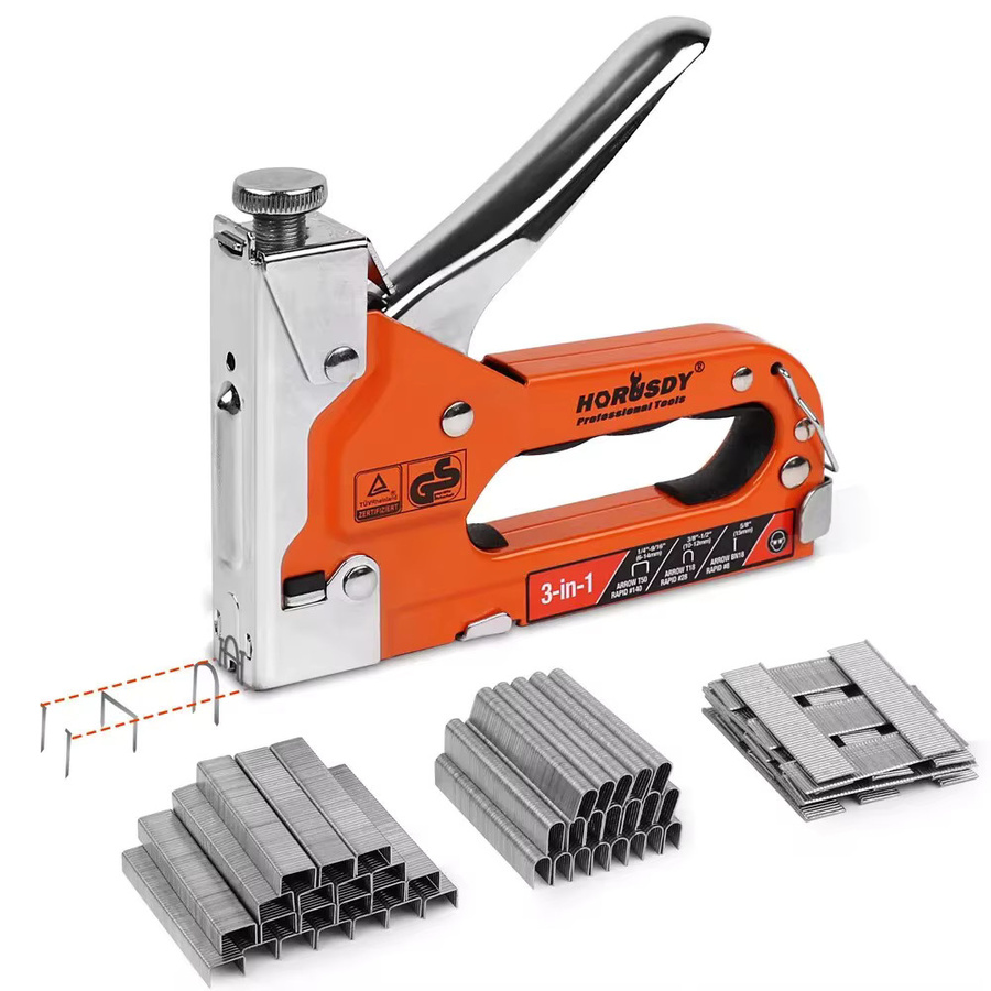 HORUSDY 3-in-1 Heftgerät und Hochleistungs-Heftpistole in Orange ohne Heftklammern - Bild 6