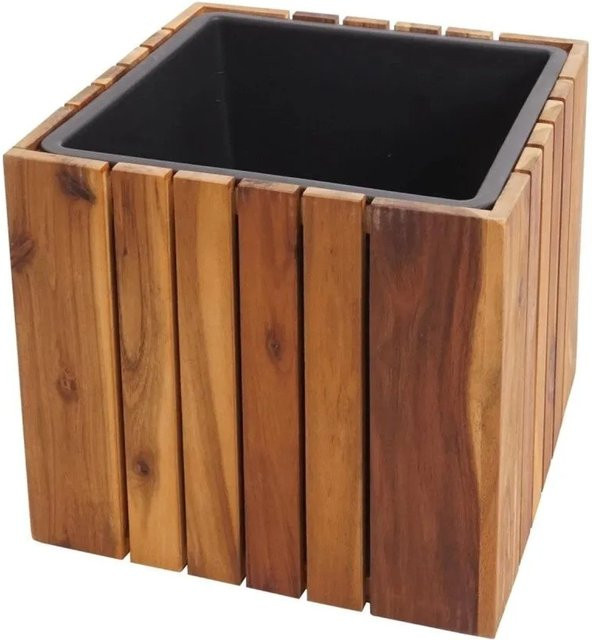 Eckiger Pflanzkasten MCW aus Akazienholz in Braun, B/T/H: 32 x 32 x 32 cm - Bild 2
